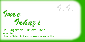 imre irhazi business card