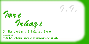 imre irhazi business card